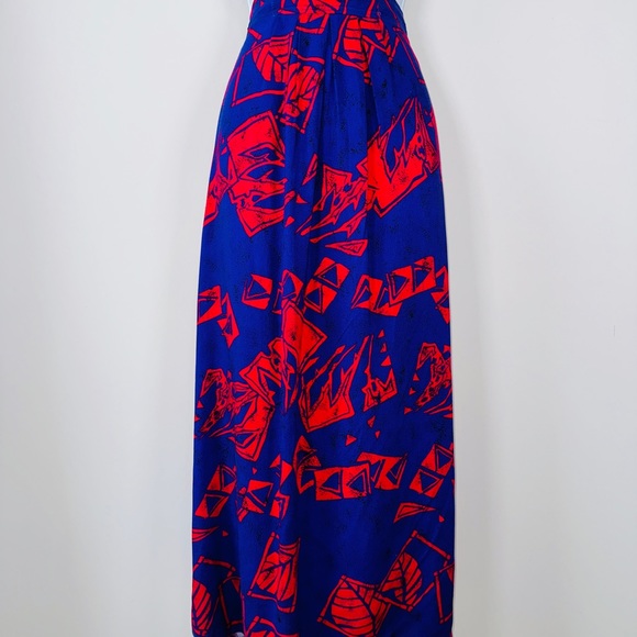 Vintage Fuchsia & Purple Printed Skirt Pleated Front with Pockets Size 10 - Picture 1 of 11